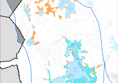 Figure 5-42: FEMA Flood Zones (2014) in Three Bays Watershed