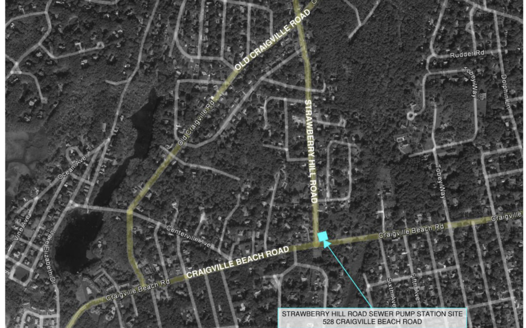 Satellite map depicting road closures and detours in the Strawberry Hill Rd area